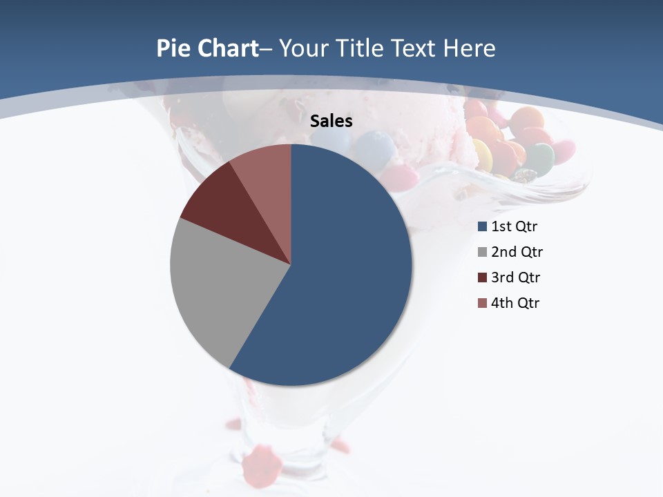 An Ice Cream Sundae With Sprinkles On A Blue And White Background PowerPoint Template