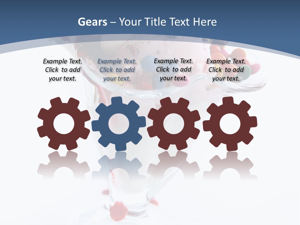 An Ice Cream Sundae With Sprinkles On A Blue And White Background PowerPoint Template