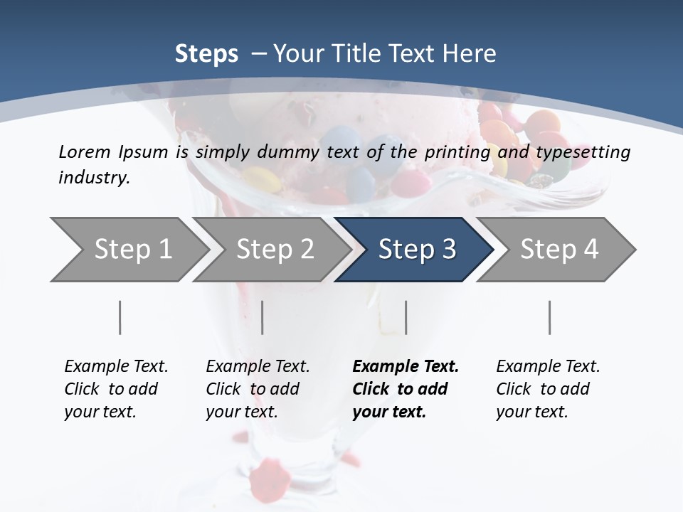 An Ice Cream Sundae With Sprinkles On A Blue And White Background PowerPoint Template
