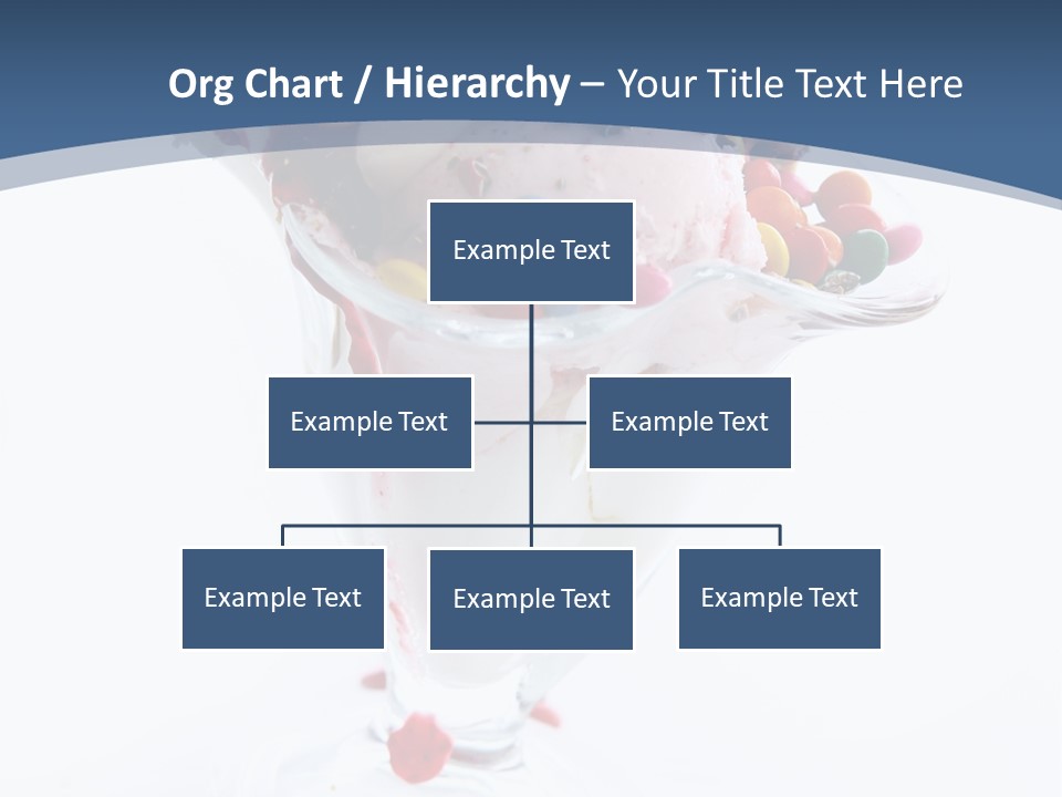 An Ice Cream Sundae With Sprinkles On A Blue And White Background PowerPoint Template