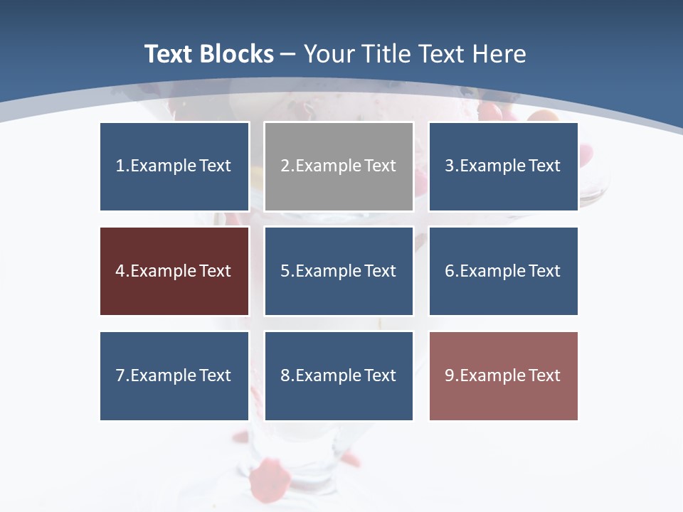 An Ice Cream Sundae With Sprinkles On A Blue And White Background PowerPoint Template