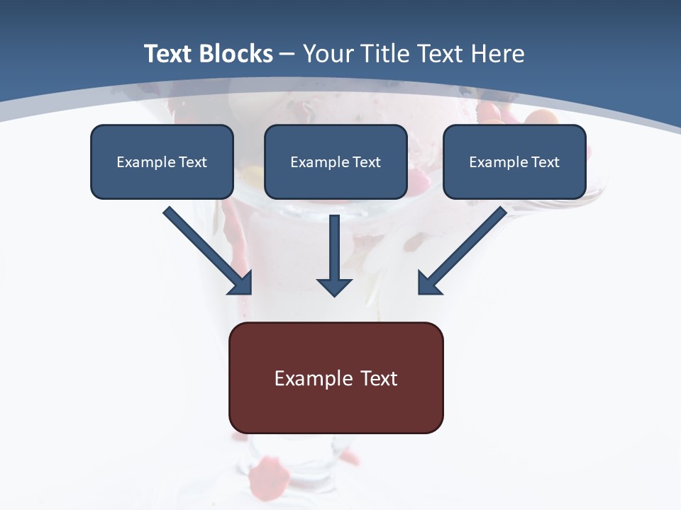 An Ice Cream Sundae With Sprinkles On A Blue And White Background PowerPoint Template
