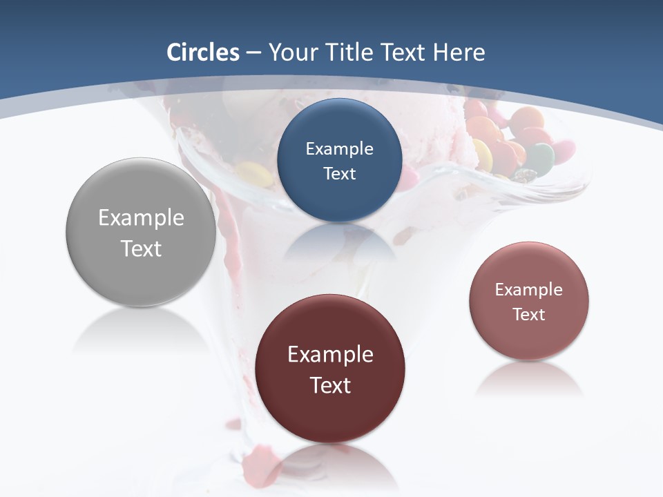 An Ice Cream Sundae With Sprinkles On A Blue And White Background PowerPoint Template