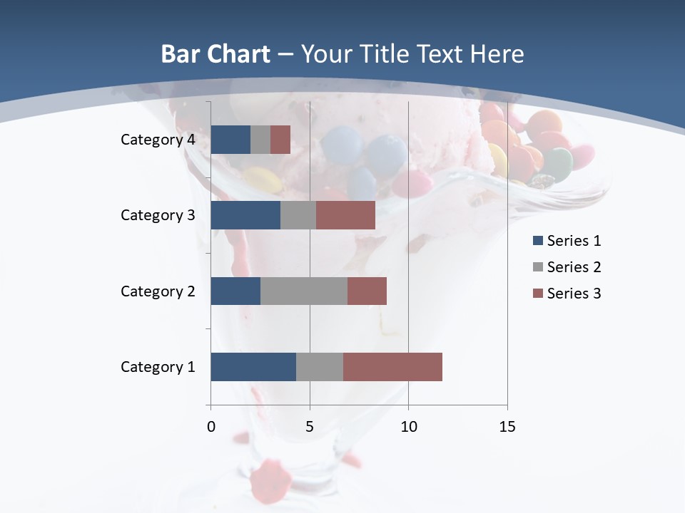 An Ice Cream Sundae With Sprinkles On A Blue And White Background PowerPoint Template