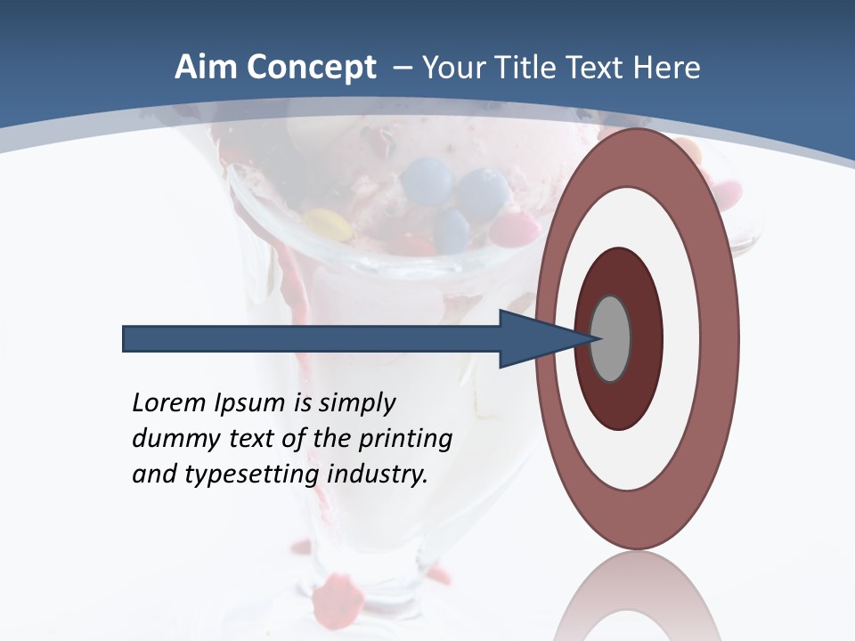 An Ice Cream Sundae With Sprinkles On A Blue And White Background PowerPoint Template