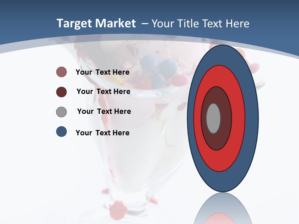 An Ice Cream Sundae With Sprinkles On A Blue And White Background PowerPoint Template