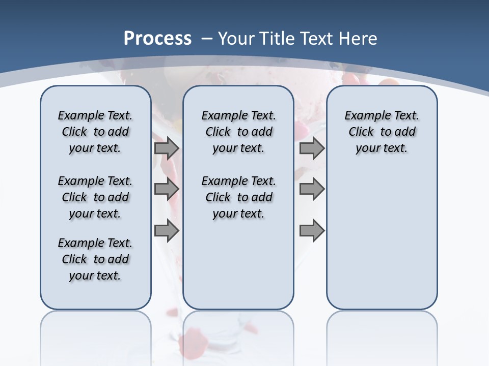 An Ice Cream Sundae With Sprinkles On A Blue And White Background PowerPoint Template