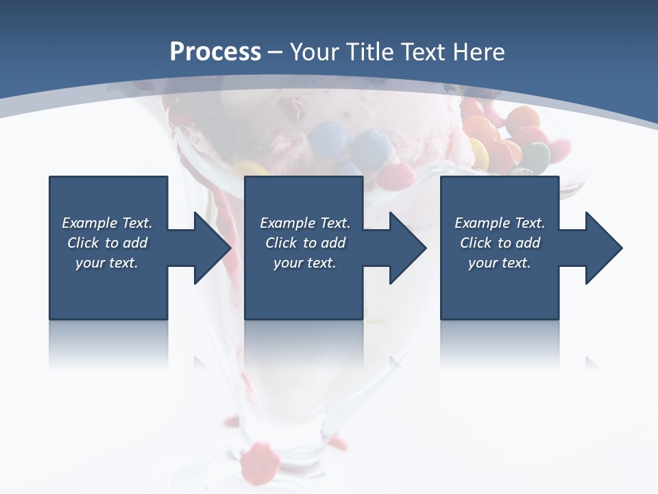 An Ice Cream Sundae With Sprinkles On A Blue And White Background PowerPoint Template