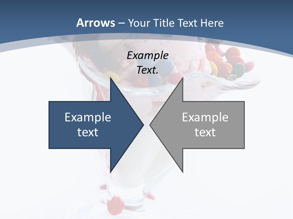 An Ice Cream Sundae With Sprinkles On A Blue And White Background PowerPoint Template