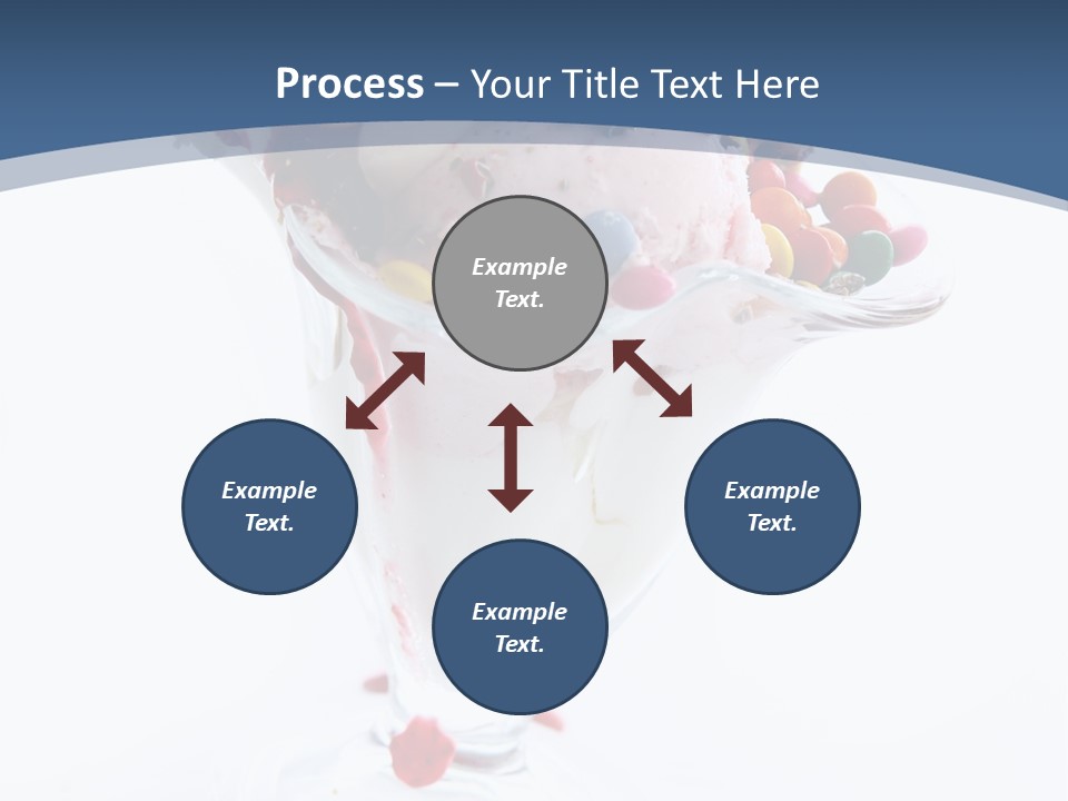 An Ice Cream Sundae With Sprinkles On A Blue And White Background PowerPoint Template