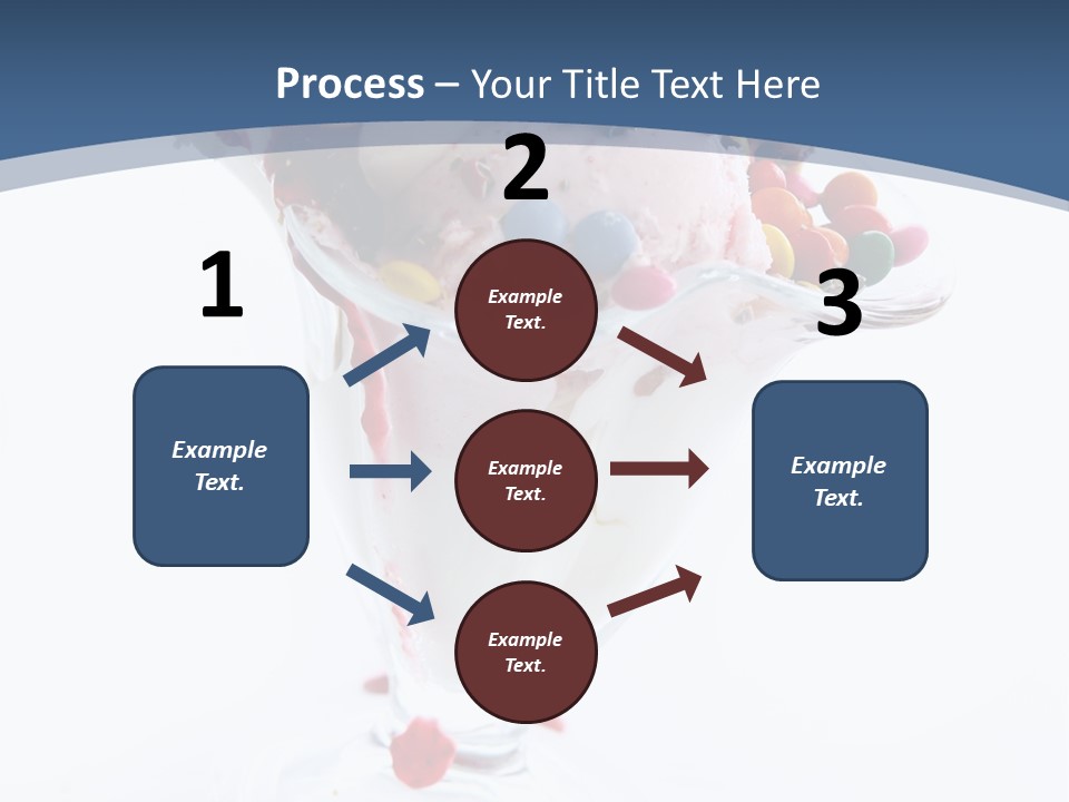 An Ice Cream Sundae With Sprinkles On A Blue And White Background PowerPoint Template