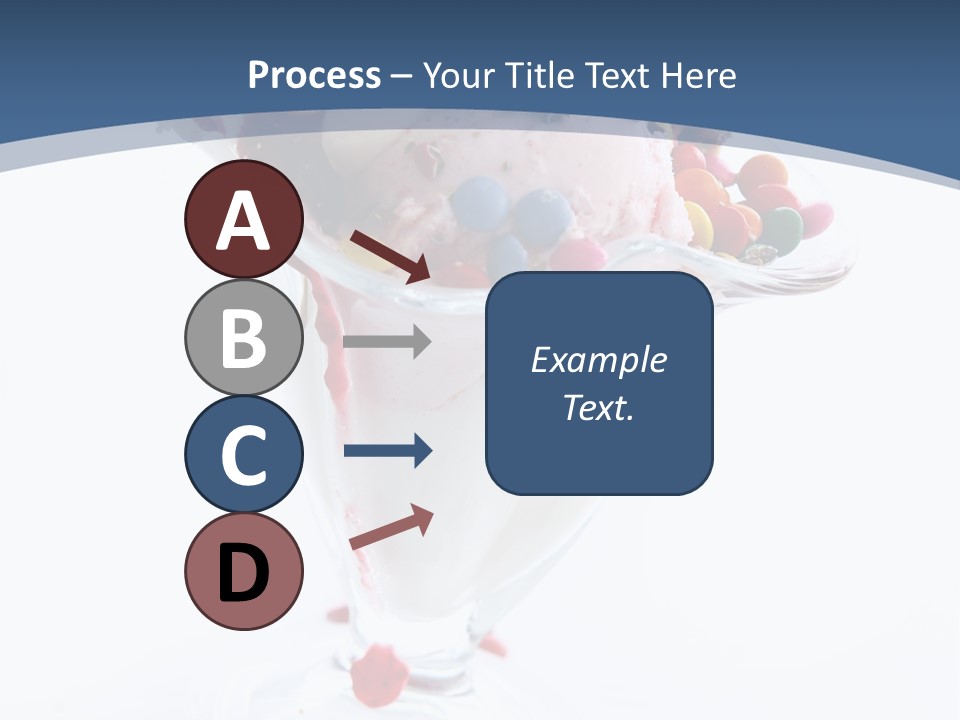 An Ice Cream Sundae With Sprinkles On A Blue And White Background PowerPoint Template