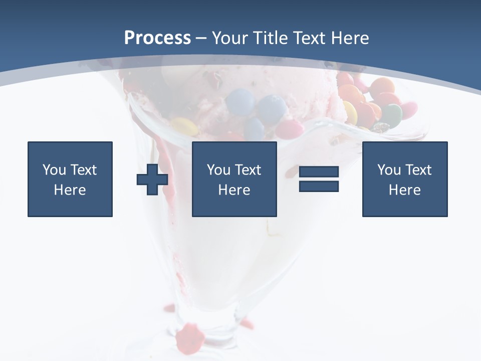 An Ice Cream Sundae With Sprinkles On A Blue And White Background PowerPoint Template