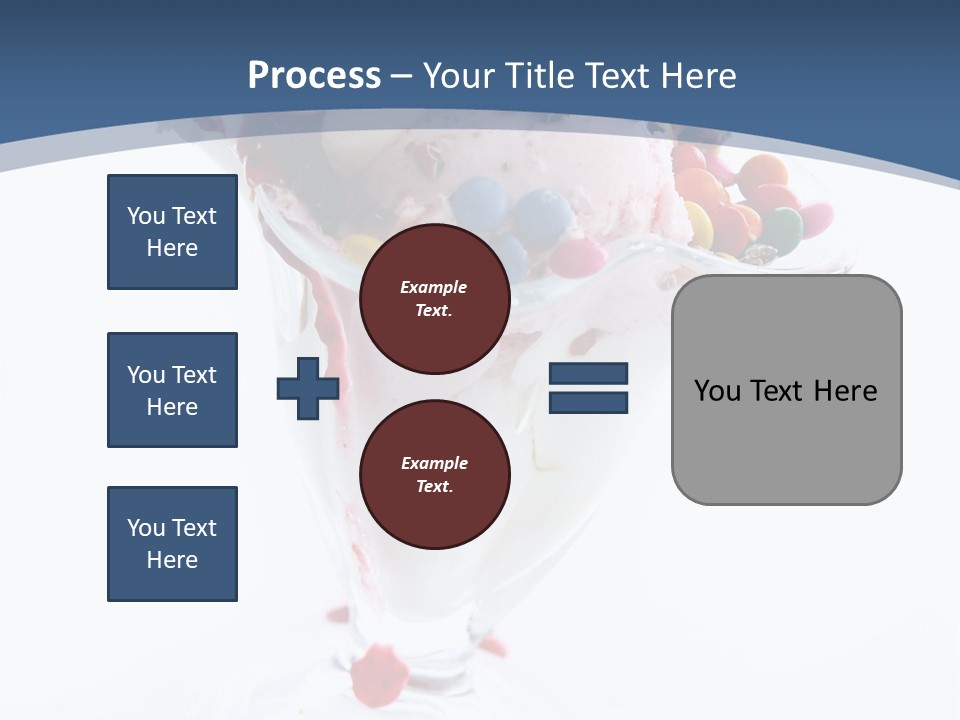 An Ice Cream Sundae With Sprinkles On A Blue And White Background PowerPoint Template