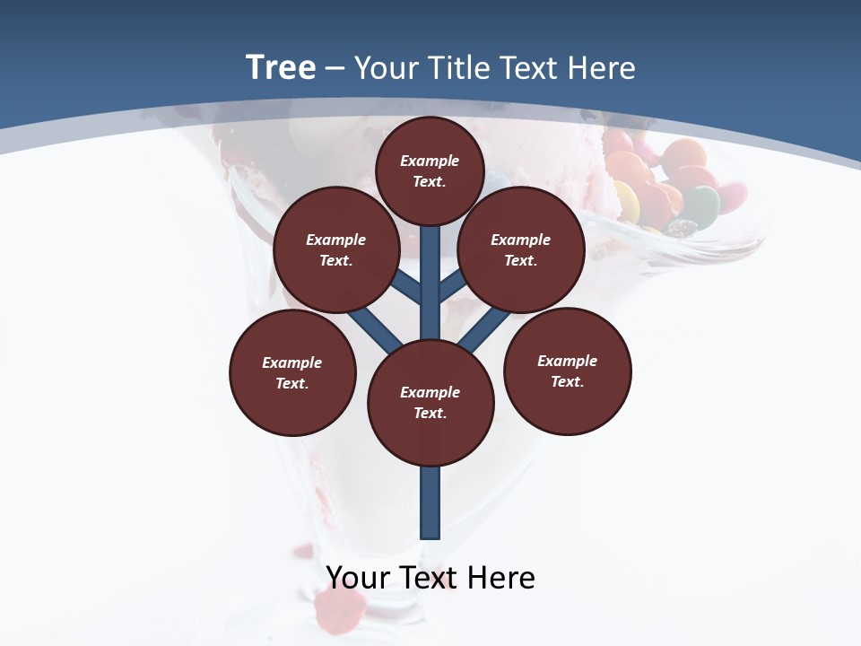 An Ice Cream Sundae With Sprinkles On A Blue And White Background PowerPoint Template