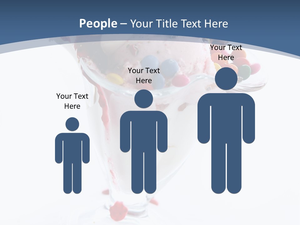 An Ice Cream Sundae With Sprinkles On A Blue And White Background PowerPoint Template