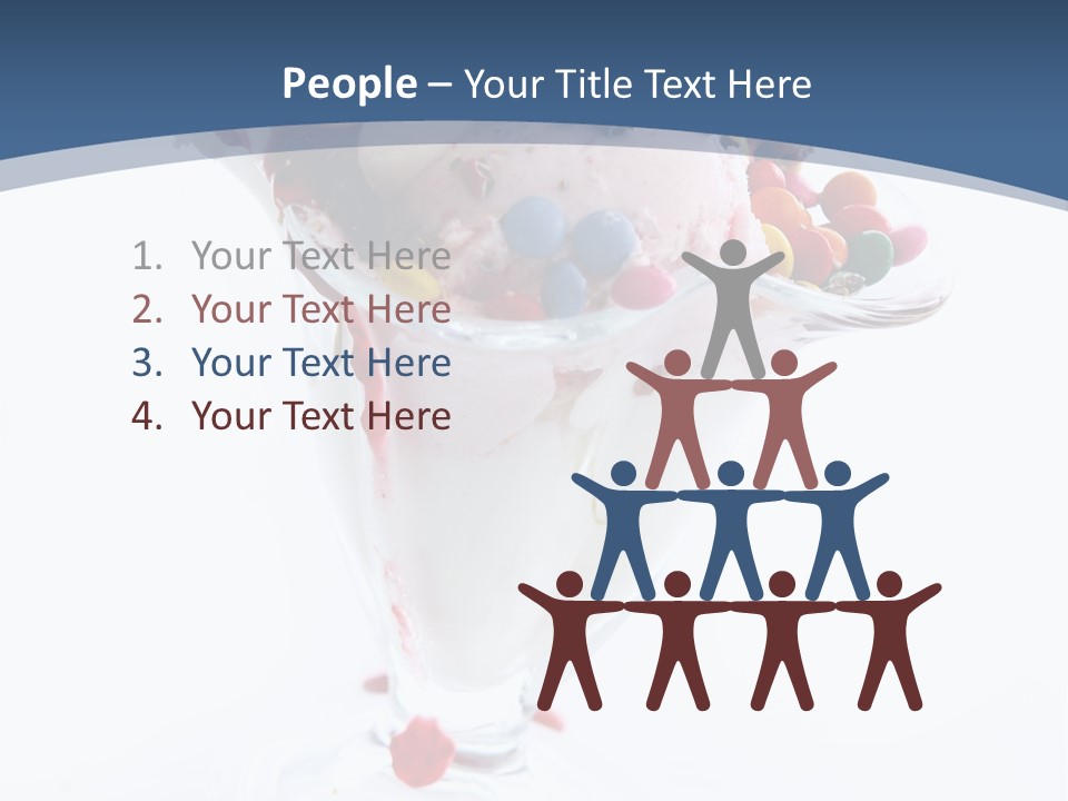 An Ice Cream Sundae With Sprinkles On A Blue And White Background PowerPoint Template