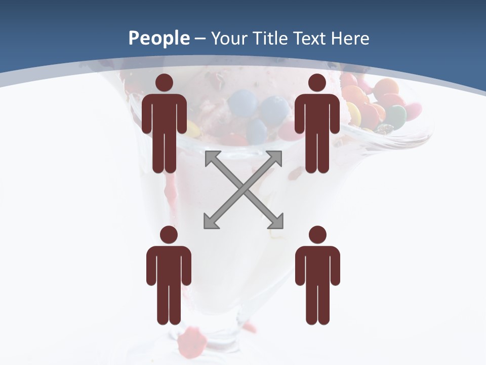 An Ice Cream Sundae With Sprinkles On A Blue And White Background PowerPoint Template