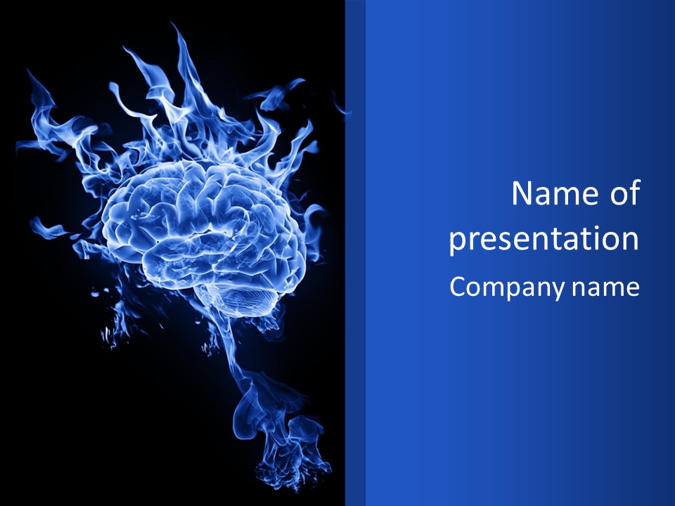 Blue Thinking Human PowerPoint Template