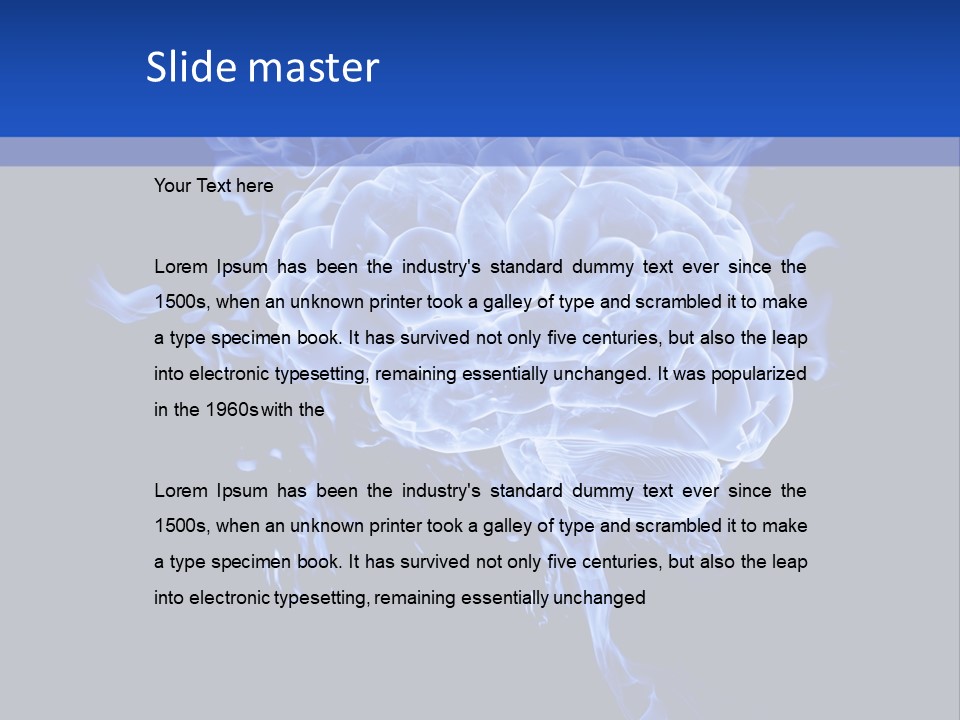 Blue Thinking Human PowerPoint Template