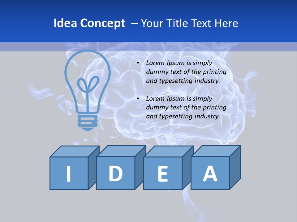 Blue Thinking Human PowerPoint Template