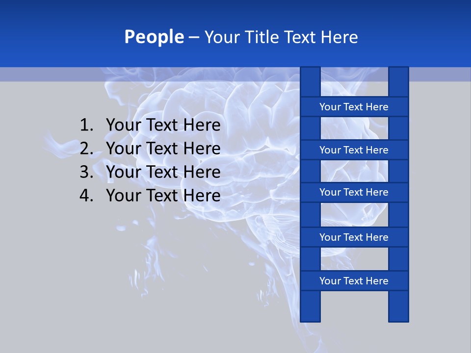 Blue Thinking Human PowerPoint Template