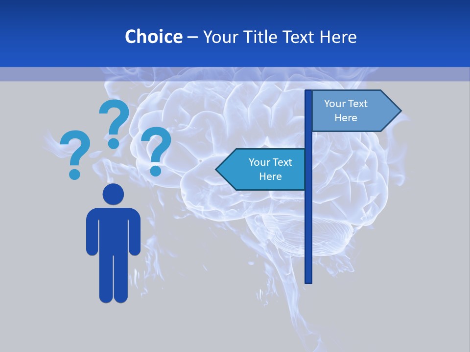 Blue Thinking Human PowerPoint Template