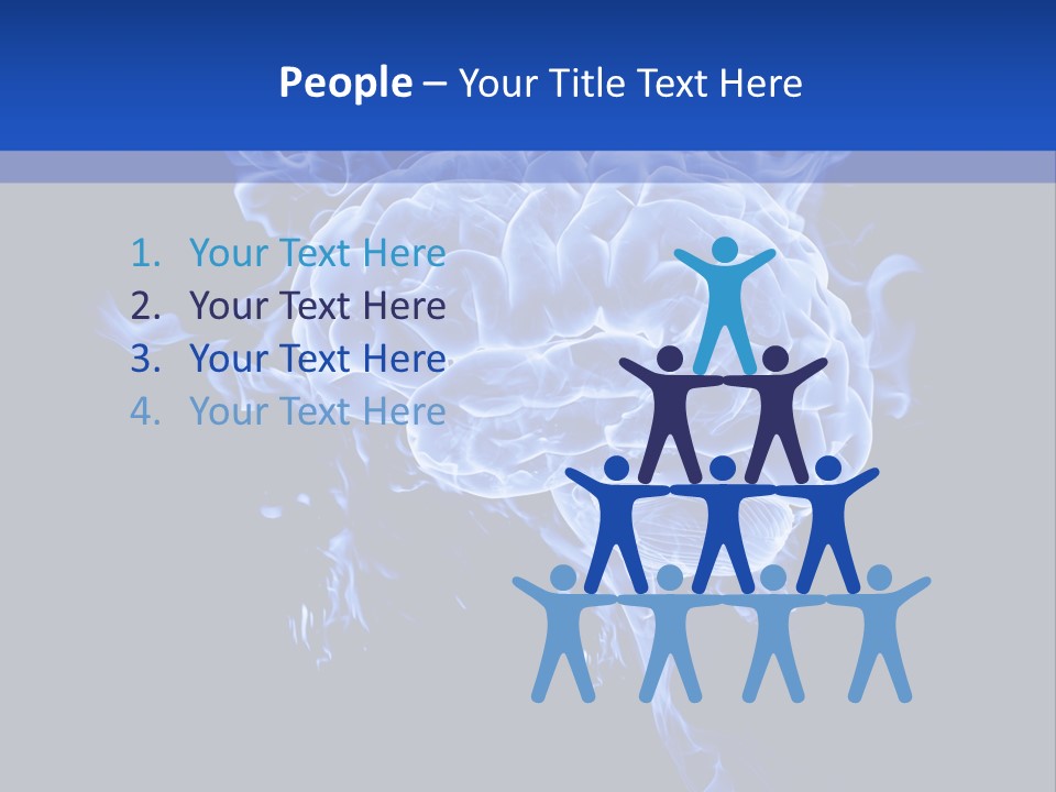 Blue Thinking Human PowerPoint Template