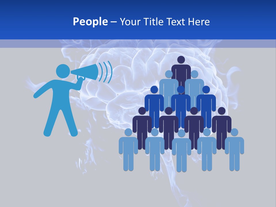Blue Thinking Human PowerPoint Template