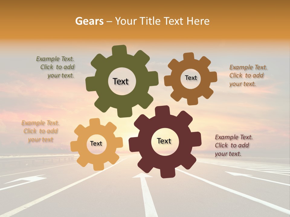 Sunset Saturated Road PowerPoint Template