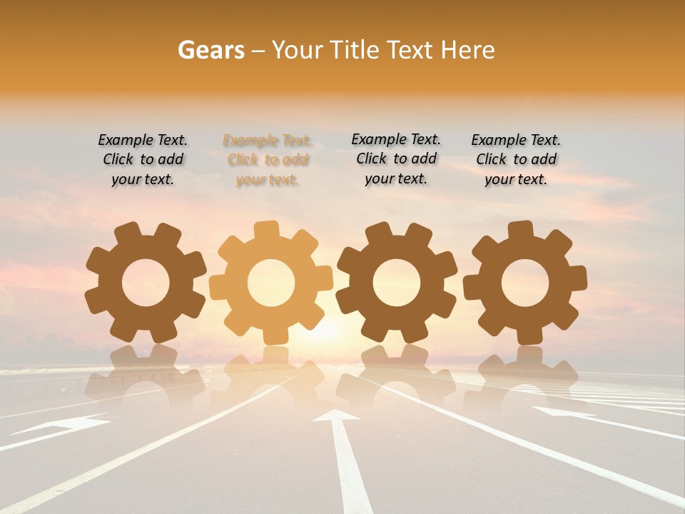 Sunset Saturated Road PowerPoint Template