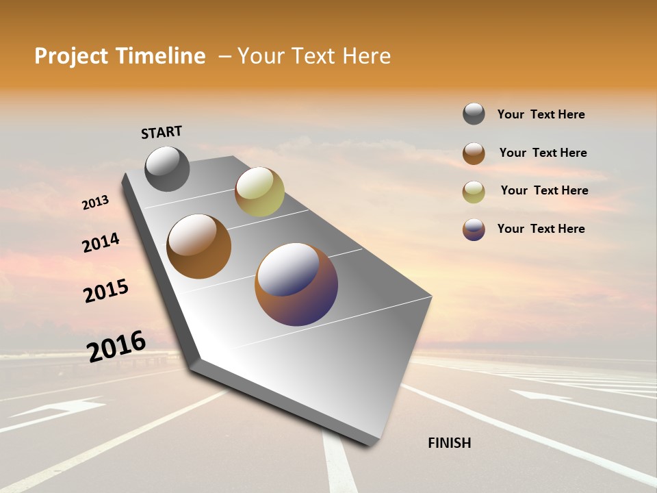 Sunset Saturated Road PowerPoint Template