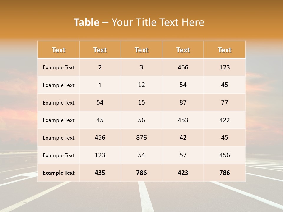 Sunset Saturated Road PowerPoint Template
