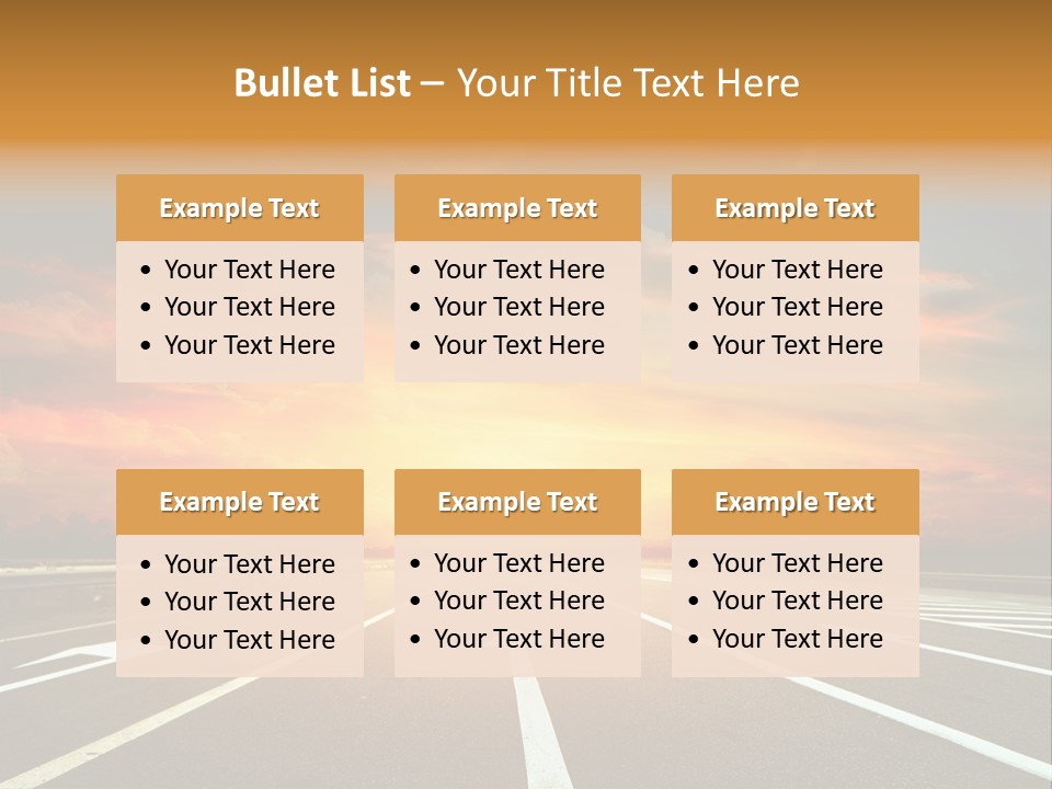 Sunset Saturated Road PowerPoint Template