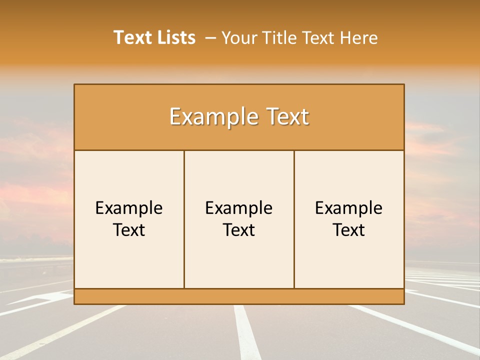 Sunset Saturated Road PowerPoint Template