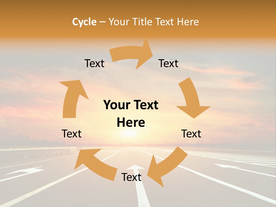 Sunset Saturated Road PowerPoint Template