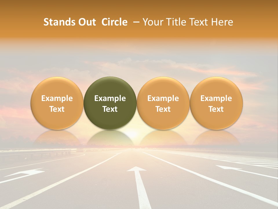 Sunset Saturated Road PowerPoint Template