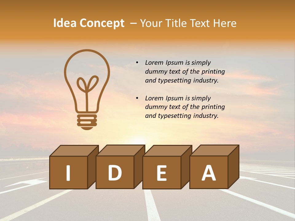 Sunset Saturated Road PowerPoint Template