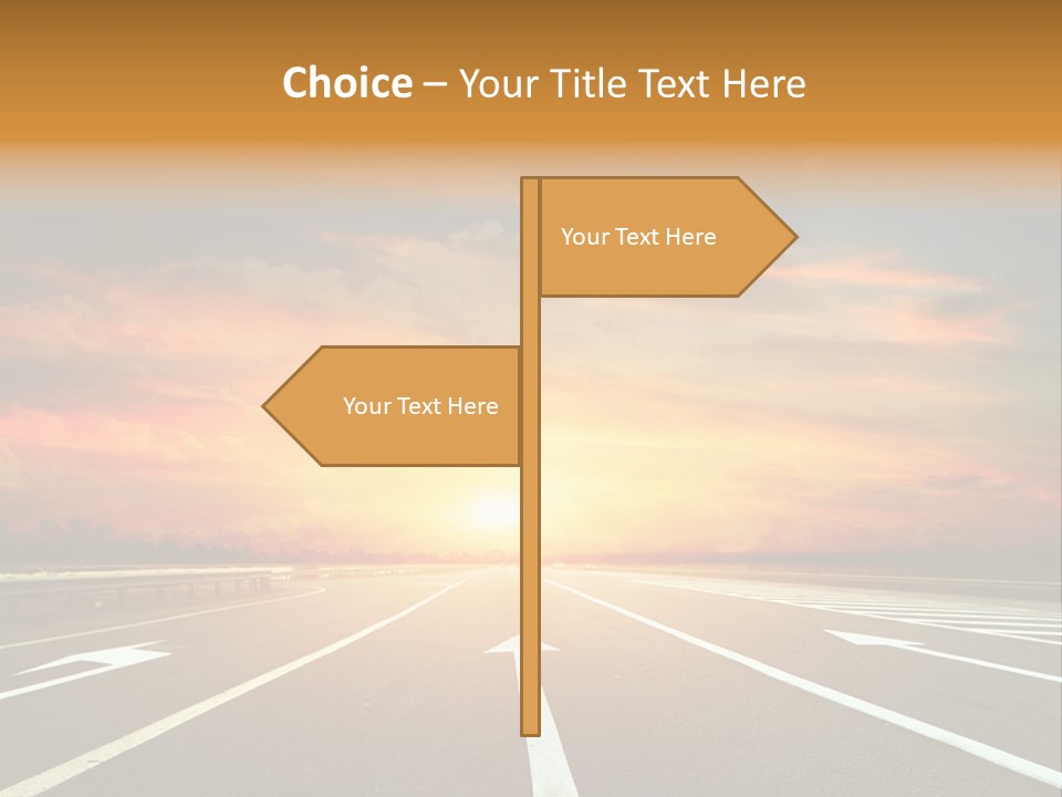 Sunset Saturated Road PowerPoint Template
