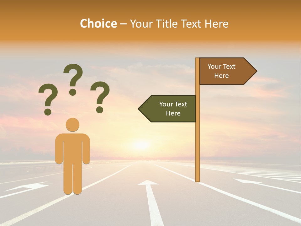 Sunset Saturated Road PowerPoint Template