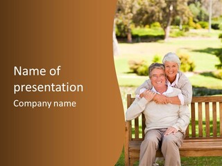 Woman Sitting Retired PowerPoint Template