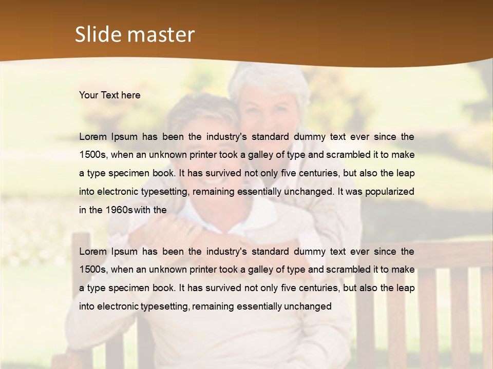 Woman Sitting Retired PowerPoint Template