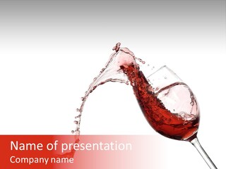 A Glass Of Wine Is Being Poured Into It PowerPoint Template