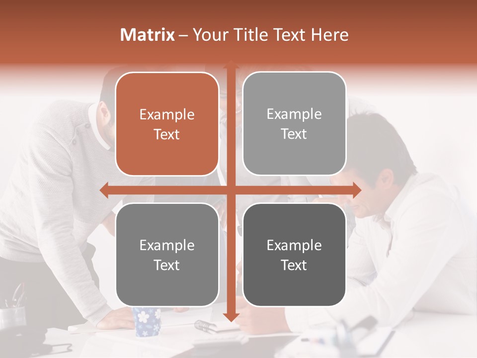 A Group Of People Standing Around A Table PowerPoint Template