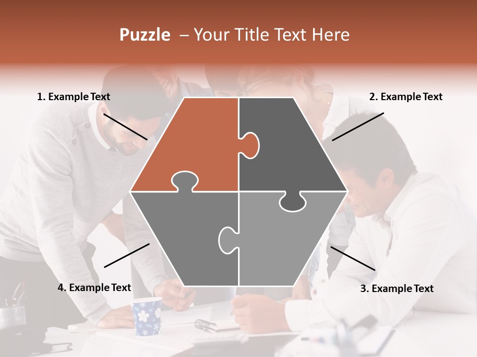 A Group Of People Standing Around A Table PowerPoint Template