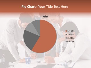 A Group Of People Standing Around A Table PowerPoint Template