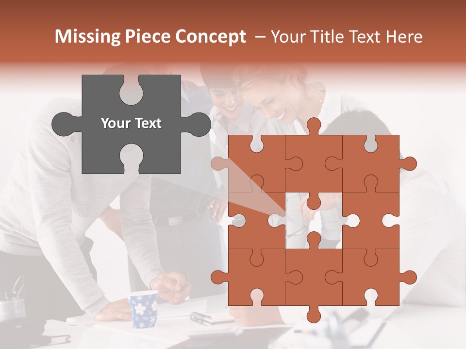 A Group Of People Standing Around A Table PowerPoint Template