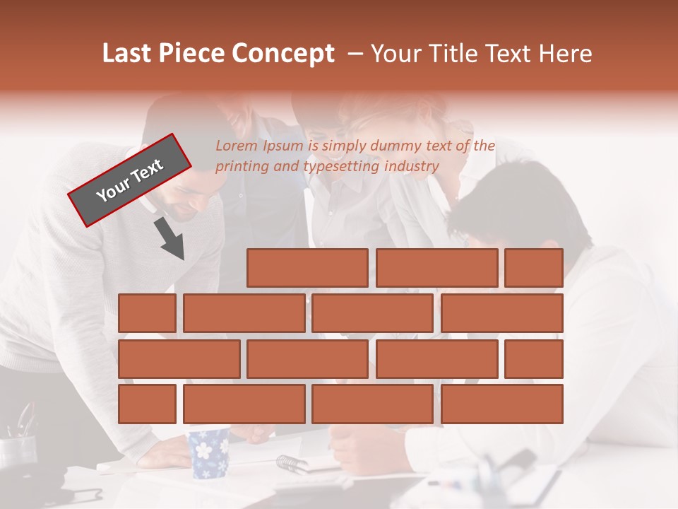 A Group Of People Standing Around A Table PowerPoint Template