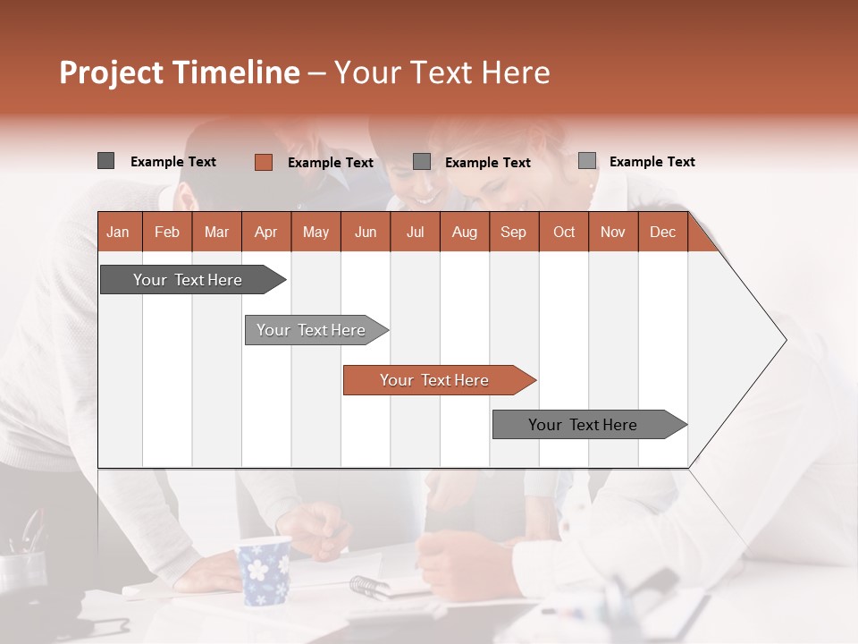 A Group Of People Standing Around A Table PowerPoint Template