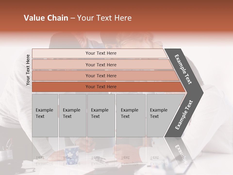 A Group Of People Standing Around A Table PowerPoint Template